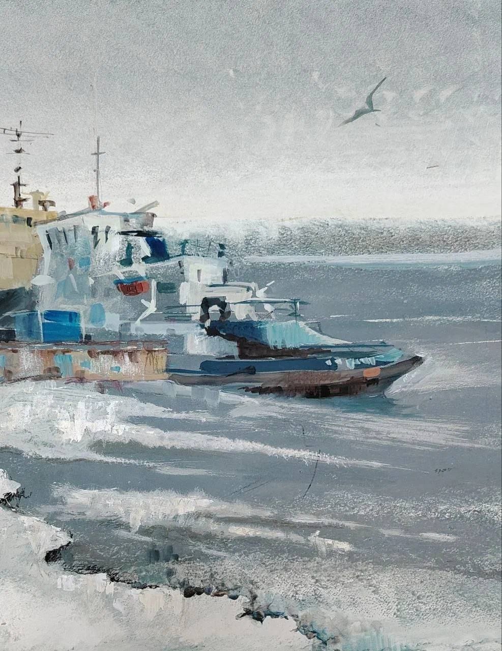 Северные корабли. Художник Нелли Фролова