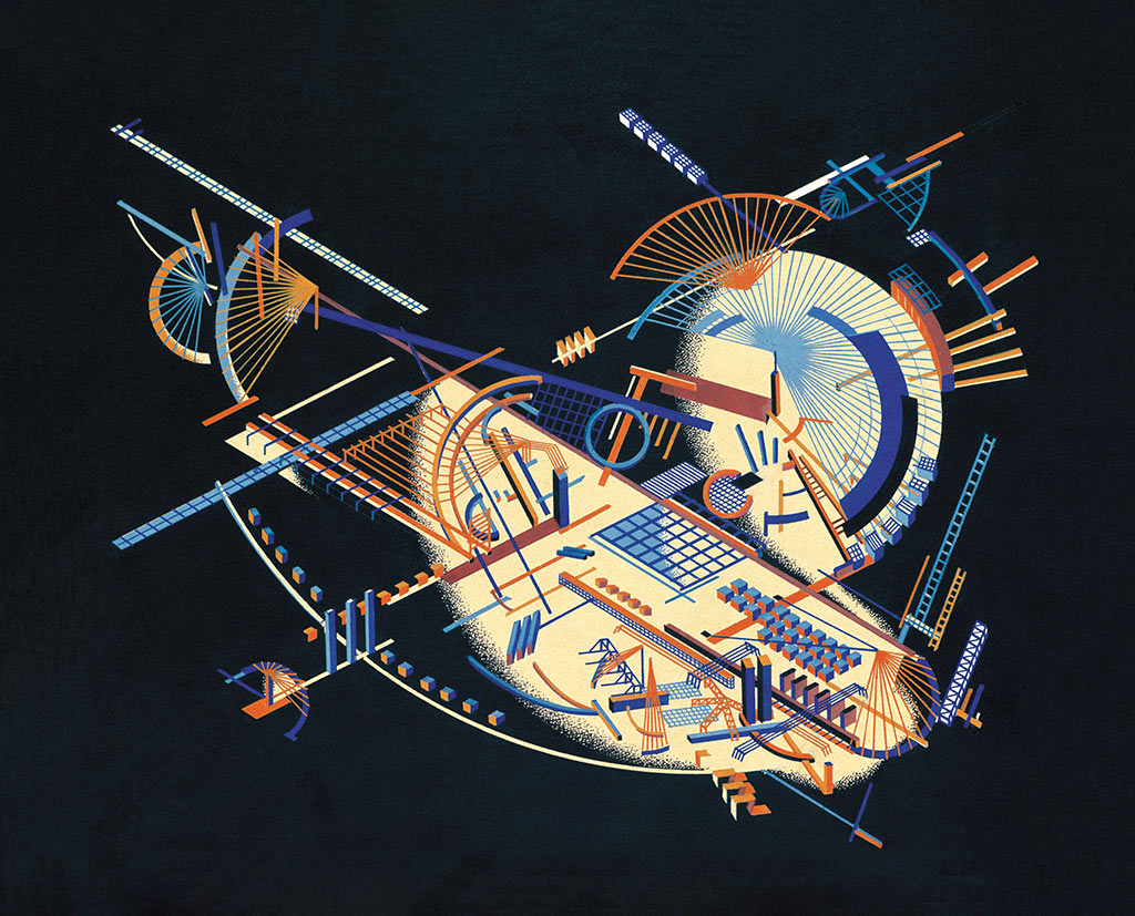 Яков Чернихов. Архитектурная фантазия № 95 из-цикла «Архитектурные фантазии», 1929-1932, Российский государственный архив литературы и искусства