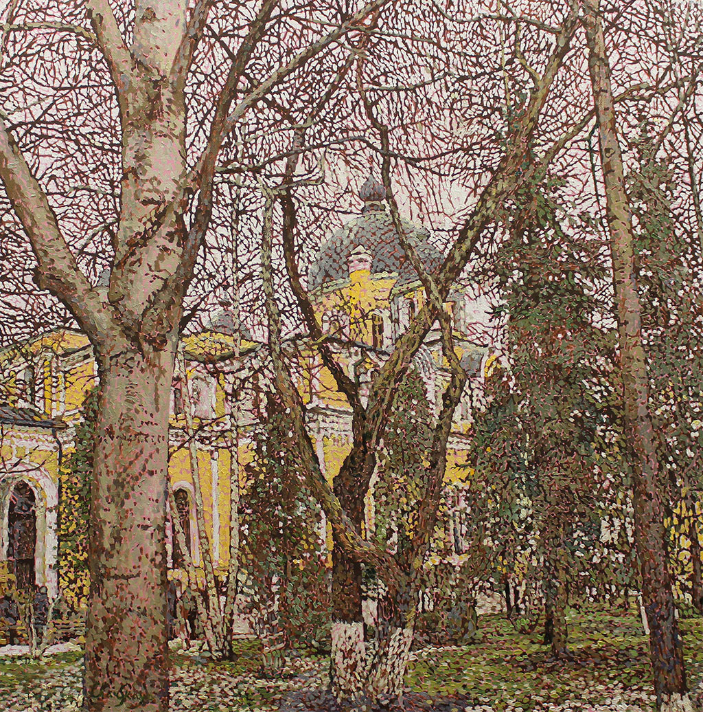 Людмила Чарская. Покровский монастырь. 2021. Холст, масло, 100х100 см