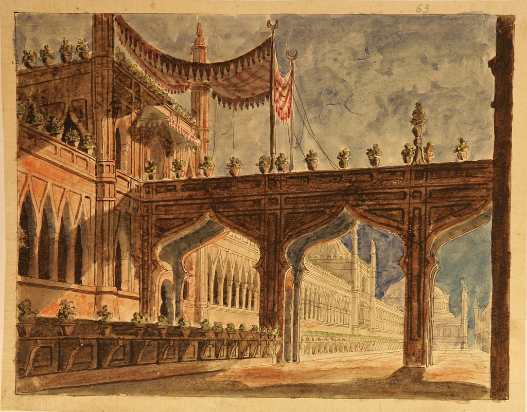 А. А. Роллер. Эскиз декорации к опере В. Беллини «Пират». Императорская итальянская опера. Большой (Каменный) театр. 1843 г. Из собрания Санкт-Петербургской государственной Театральной библиотеки