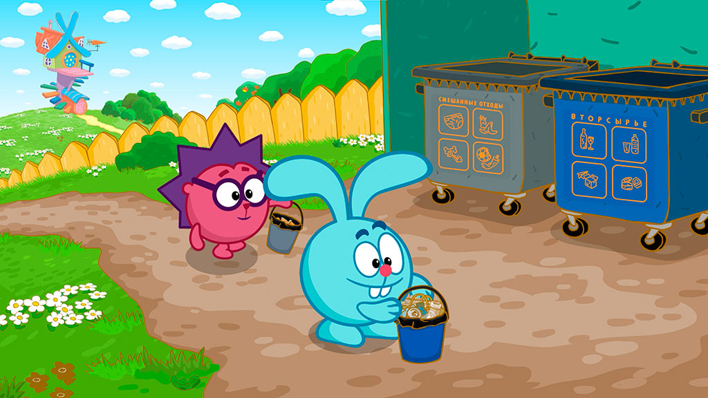 смешарики - раздельный сбор мусора