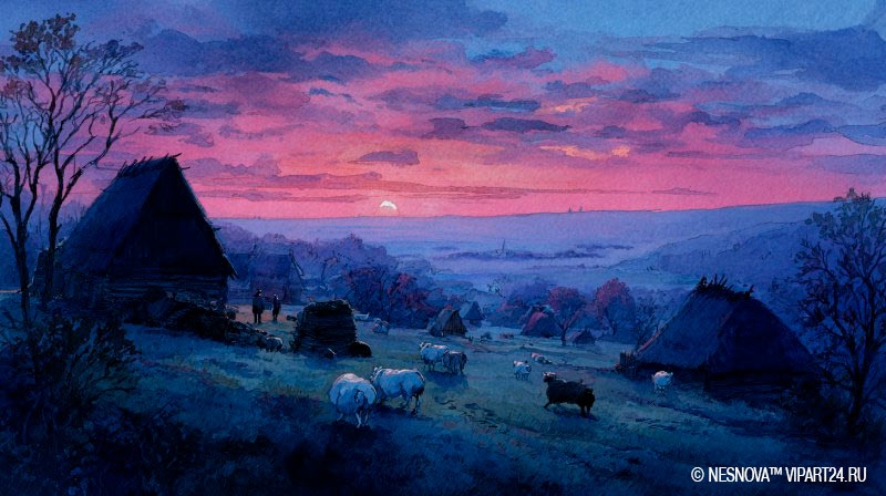 «Вечера на хуторе близ Дикханьки». Иллюстрация к произведнию Н.В. Гоголя © NESNOVA™ VIPART24.RU