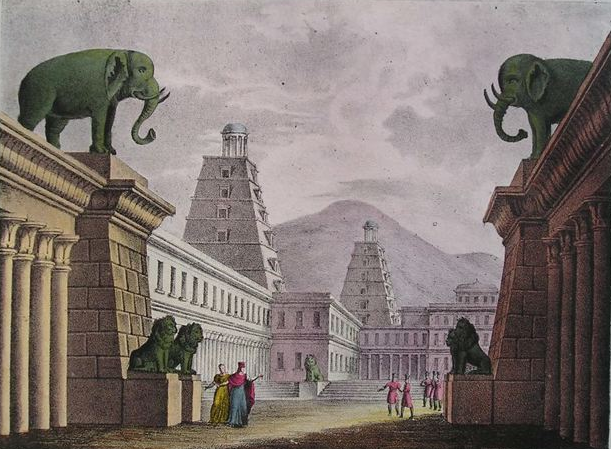 Gioachino Rossini. Semiramide - Alessandro Sanquirico, Milan, 1824. Act 1 , scene 13 - Luogo magnifico nella reggia