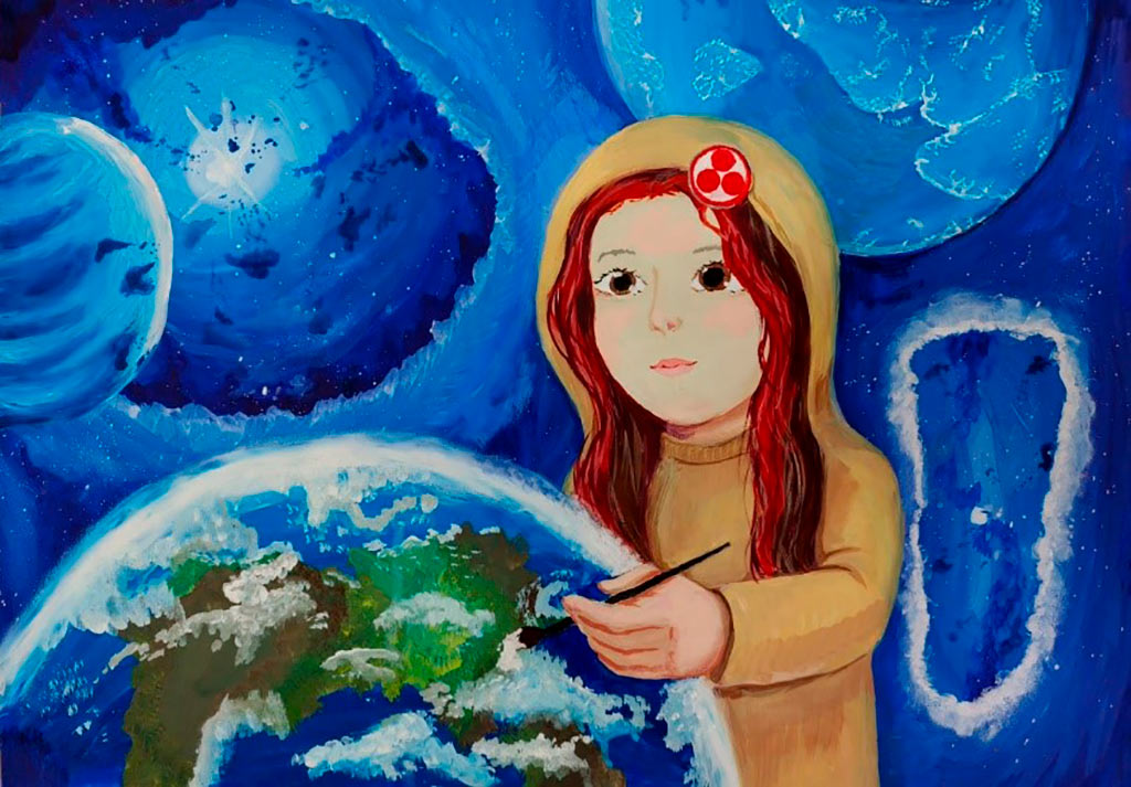 Киселева Полина, 12 лет, г. Бийск, Алтайский край, «Нарисую самую красивую планету».