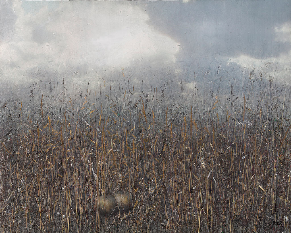 Юрий Купер. Трава с яблоками. Холст, смешанная техника, 200 х 250 см