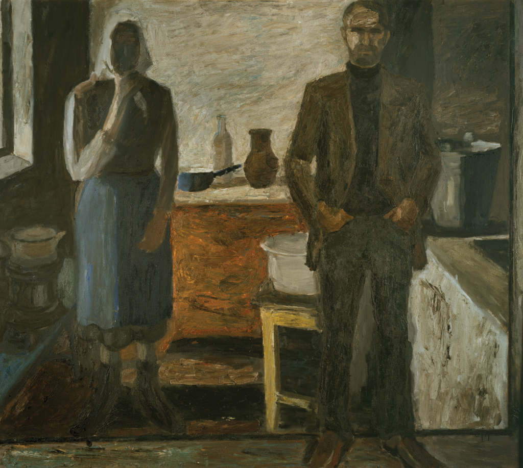 Иван Полиенко. Автопортрет на фоне картины. 2005-2006 г. Холст масло. 165х185. Собственность автора