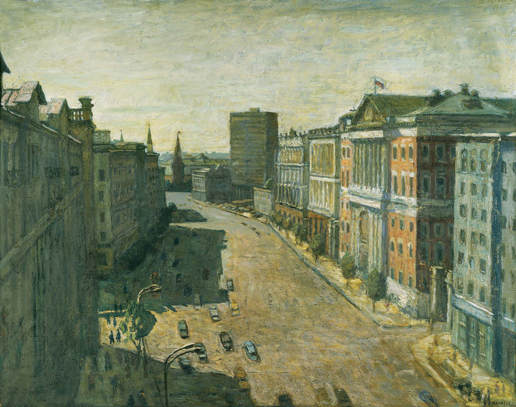 Иван Полиенко. Тверская улица. 1998 г. Холст масло. 150х185. Волжская картинная галерея