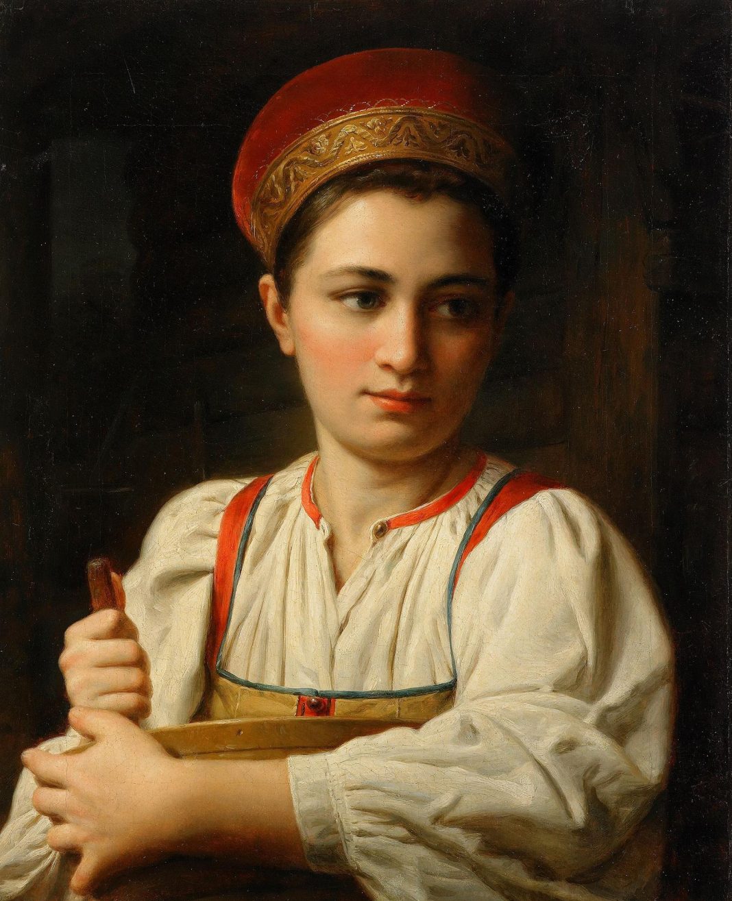 Неизвестный художник. «Крестьянка в кокошнике». Русская школа. XIX век