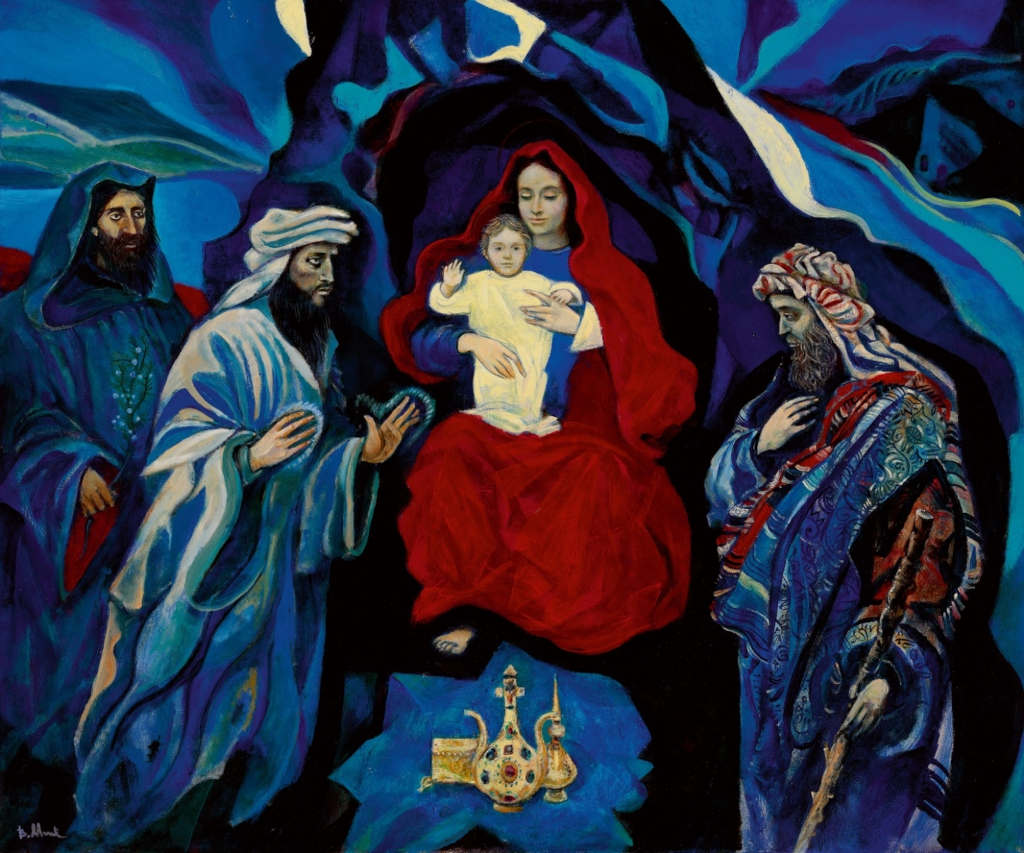 Вера Мыльникова. Поклонение магов, 2023. Холст, масло, 100×120