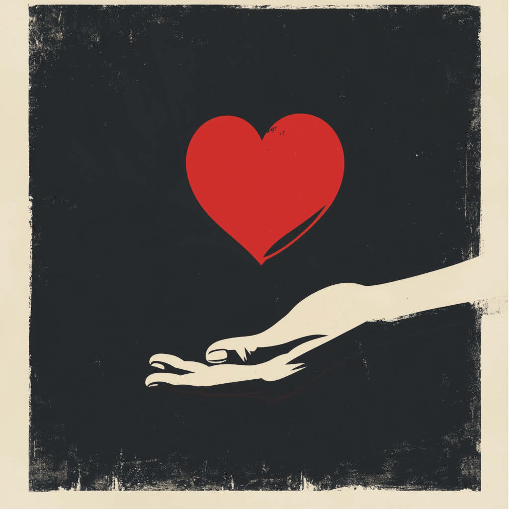 рука держит сердце