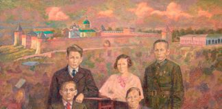 Сто картин из трёх источников: в Академии художеств открылась выставка Пименова В.С. Пименов. Семья. 2008. Холст, масло. 100х100. Московский музей современного искусства