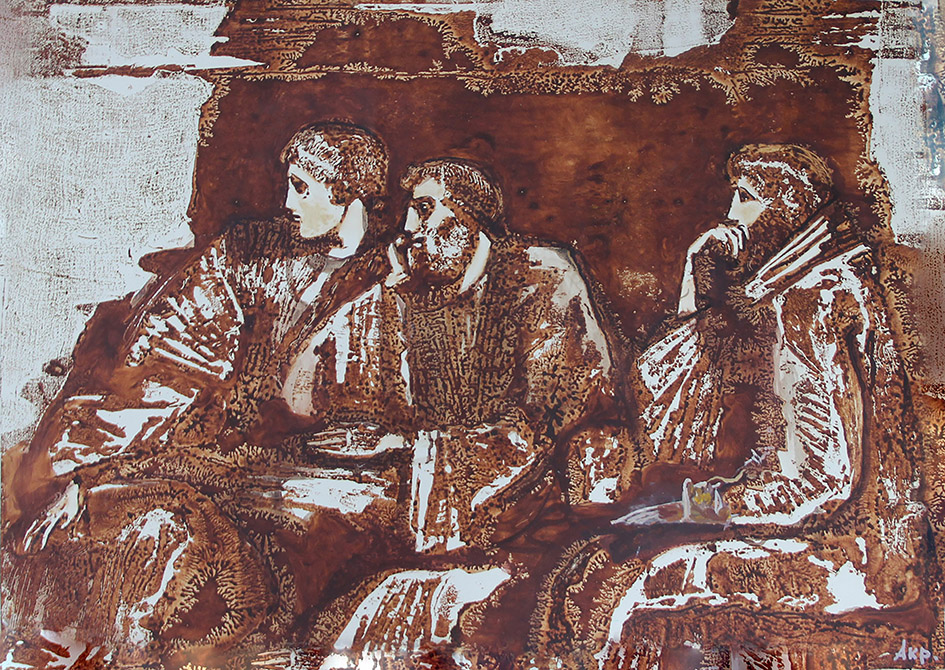 Альбина Акритас. «Античные зрители». 2005 г. Гравюра на картоне. 54,5х74,5