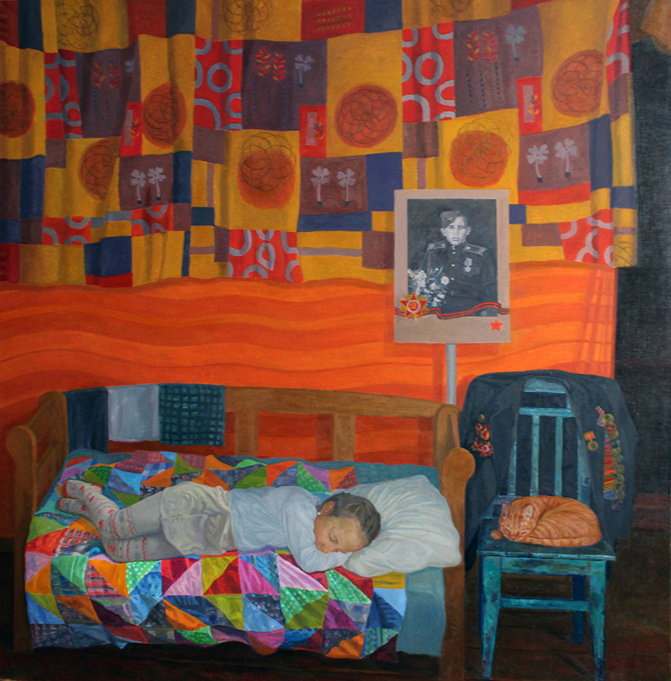 Егуткин А. Е. Диалог. Автопортрет с отцом. 2010. ДВП. Масло. 80х100
